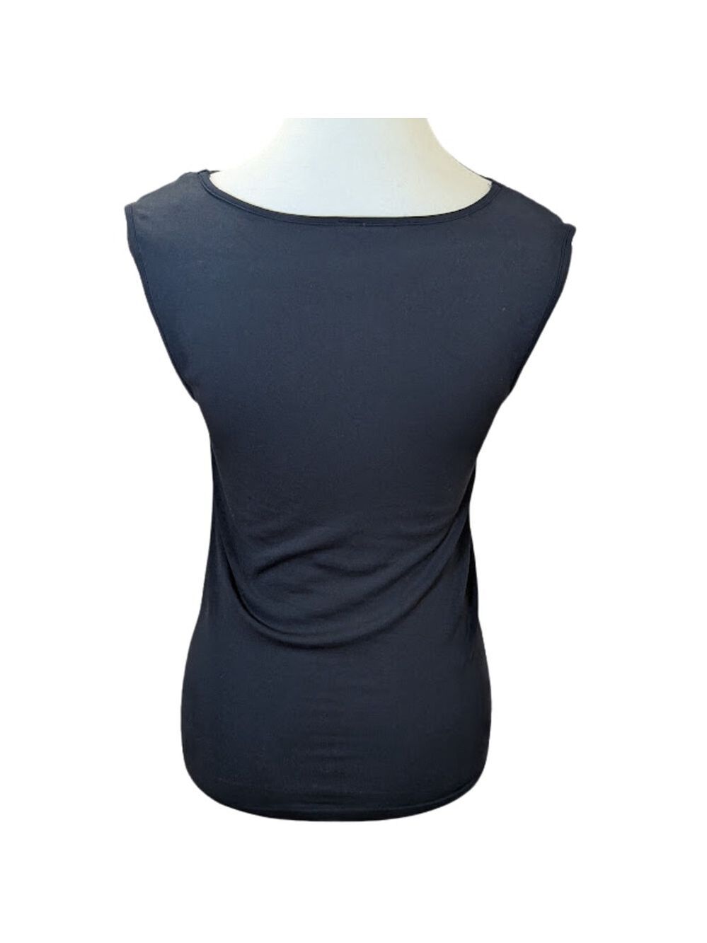 Banana Republic Petite Lace Trim V-Neck Tank Black Soft Goth Camisole Dark Roman - Picture 3 of 12